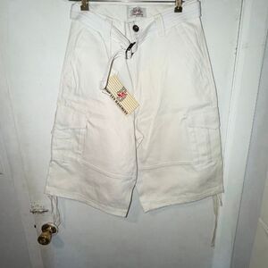 BROOKLYN BASEMENT Y2K White Denim Cargo Shorts-30 {NWT}